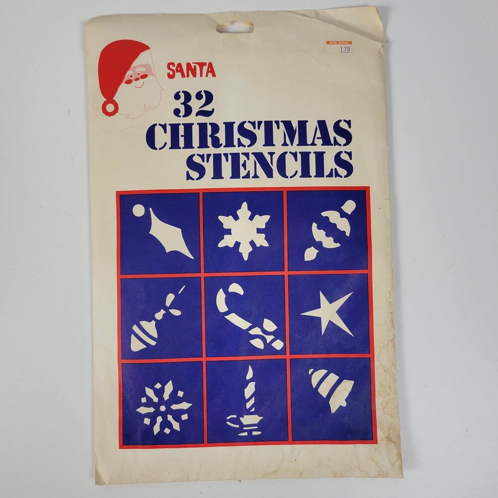 Vintage Christmas Window Stencils Chase Products 32‎ Holiday Crafts Made in USA